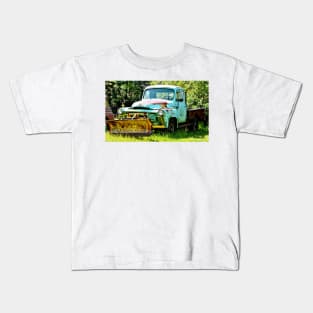 Blue Snowplow Truck Kids T-Shirt